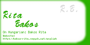 rita bakos business card